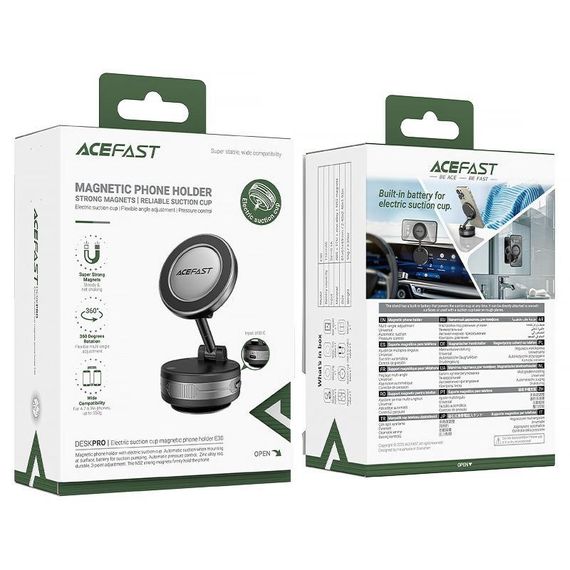Магнитный держатель для телефона Acefast E30 Auto Fix 360° Metal gray | Зображення 5