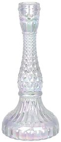 Свічник скляний "Crystal Glass" 22см, перламутр