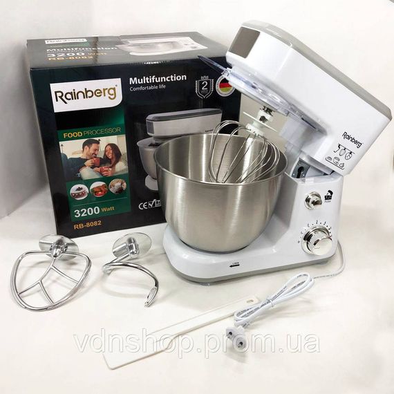 Блендер измельчитель с миксером для кухни Rainberg, Миксер стационарный съемный, Мощный ручной миксер RB-34 | Зображення 3