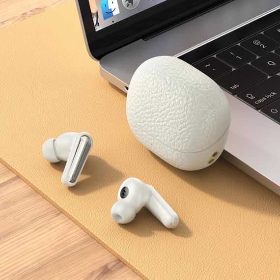 Бездротові навушники HOCO EQ23 Plus Duke Ⅱ true wireless ANC+ENC BT headset Milky White | Зображення 3