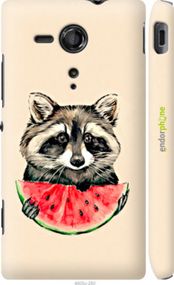 Чохол на Sony Xperia SP M35H Єнотик з кавуном "4605c-280-2448"