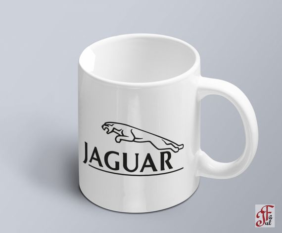 Чашка  з принтом авто логотип Jaguar  (02010102039)