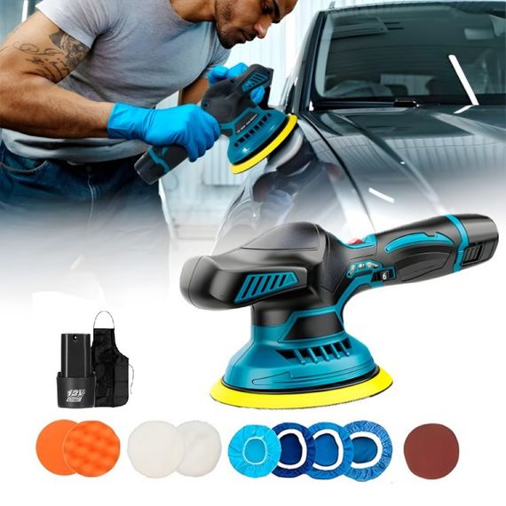 Полировальная машинка Waxing Polisher аккумуляторная с насадками 2 АКБ | Зображення 1