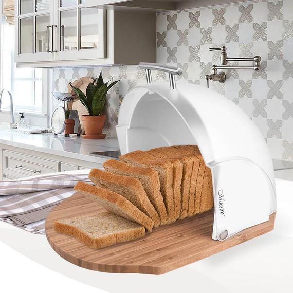 Хлебница Maestro MR-1678-WHITE 21.5х37x39.5 см белая
