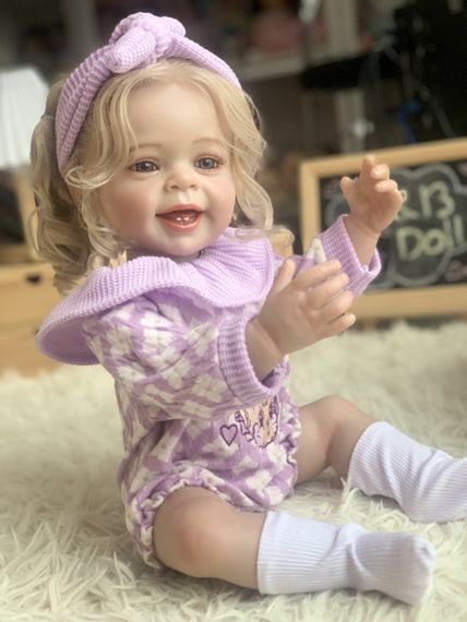 Колекційна Силіконова Лялька Реборн Reborn Дівчинка Пупс з Волоссям Наталі (Вінілова Лялька) Висота 55 см | Зображення 3