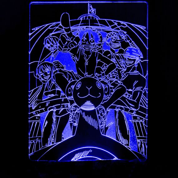 Акриловый светильник-ночник Манки Д. Луффи 2 (Monkey D. Luffy) синий tty-n000919