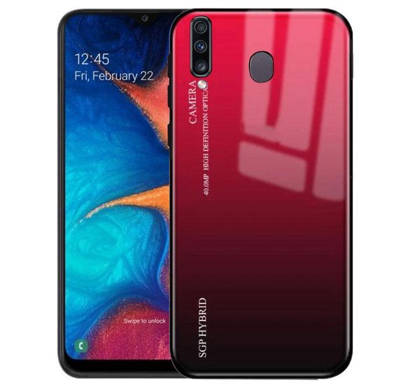 Чехол-бампер Primolux Gradient Glass для Samsung Galaxy M30 2019 (SM-M305) - Red