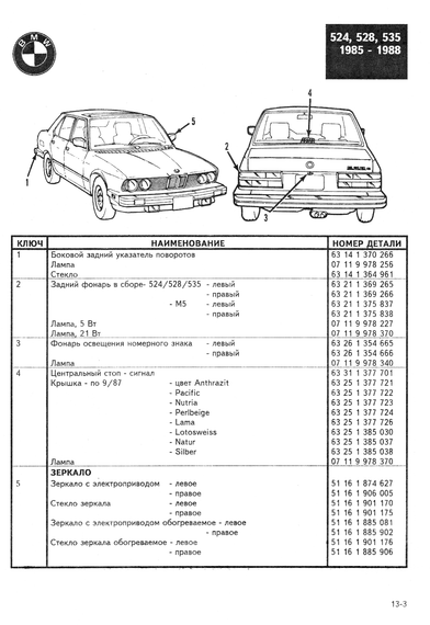 Книга: BMW Модели 1977-1995 гг. Каталог кузовных запчастей | Зображення 8