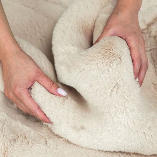 Килимок для підлоги з еко-хутра ТМ Dariana Tweed 160*220 см бежевий | Зображення 4