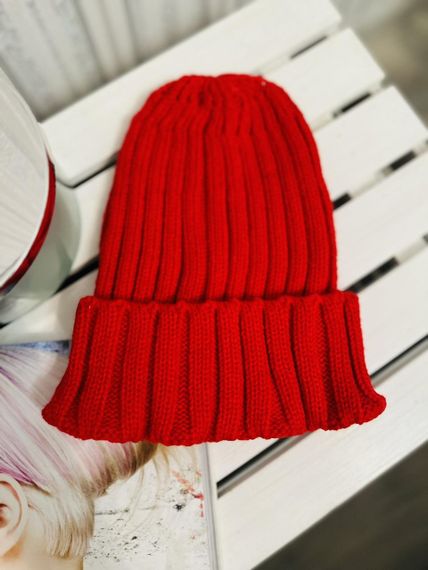 Шапка біні в рубчик Гірчичний 54-58р (5512) | Зображення 5