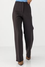 Класичні штани-палаццо з високою посадкою - темно-коричневий цвет, S (є розміри)