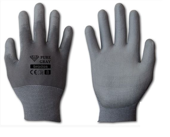 Рукавички захисні Bradas PURE GRAY поліуретан розмір 11 RWPGY11