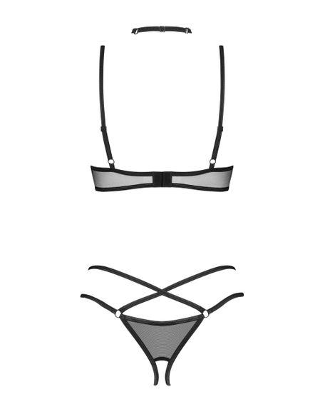 Открытый комплект трусики с разрезом Obsessive Donarella set Черный XL/2XL | Зображення 4