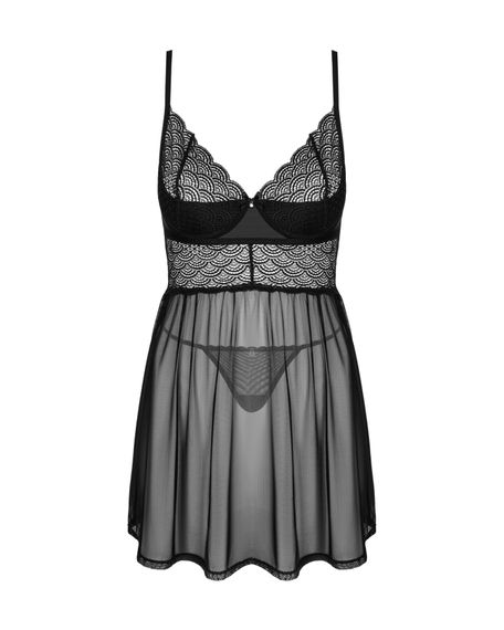Пеньюар і трусики Obsessive Chemeris babydoll & thong XL/2XL | Зображення 2