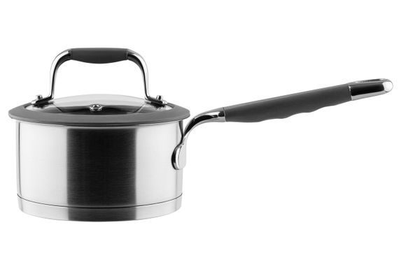 Кухонний ковш Vinzer Profi 50181, 1.5 л, 16 см, з нержавіючої сталі з кришкою, для всіх типів плит | Зображення 1
