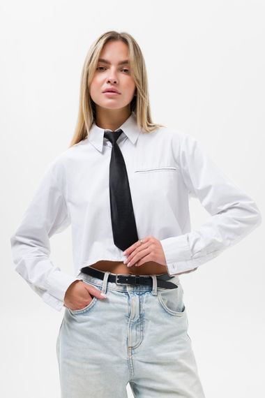 Вузька укорочена краватка на резинці Without Vindzor Black | Зображення 6