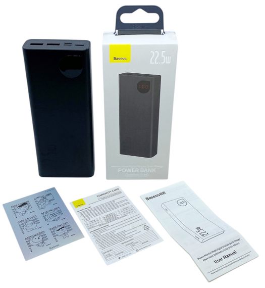 Power Bank 20000 mAh 22,5 W BASEUS Adaman метал реальна ємність швидке заряджання зовнішній акумулятор павербанк | Зображення 1