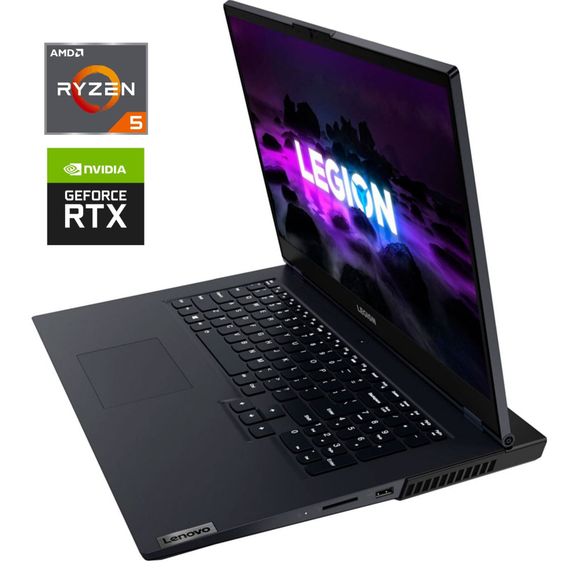 Ігровий ноутбук Б-клас Lenovo Legion 5 17ARH05H / 17.3" (1920x1080) IPS / AMD Ryzen 5 4600H (6 (12) ядер по 3.0 - 4.0 GHz) / 32 GB DDR4 / 512 GB SSD M.2 / nVidia GeForce RTX 2060, 6 GB GDDR6, 192-bit / WebCam / Win 11 Home б/в
