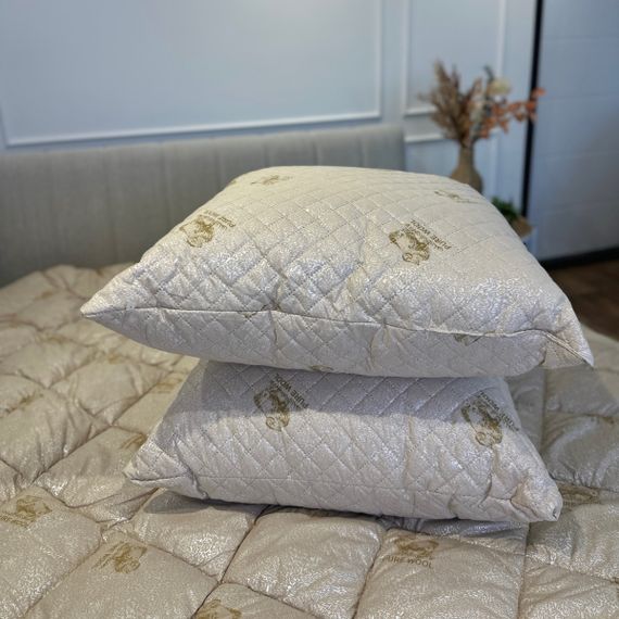 Подушка стеганая из эко овчины Leri Max Pure Wool 21506 50х50 см бежевая | Зображення 3