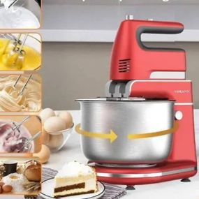 Миксер стационарный с чашей из нержавеющей стали 4л 500Вт Sokany SK-6664 Красный