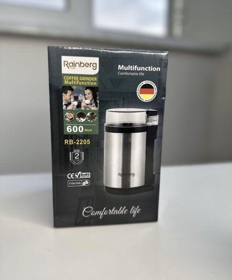 Кавомолка побутова подрібнювач Rainberg RB-2205 потужна 600 W | Зображення 2