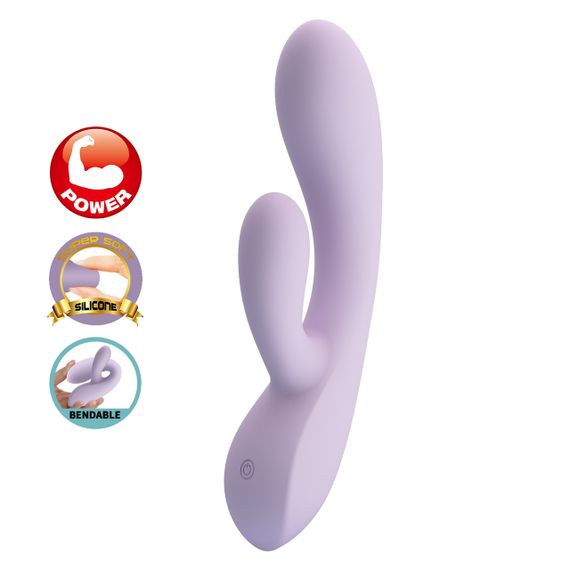 Вибратор-кролик Pretty Love Rosolyn фиолетовый, 19 х 3.6 см sexstyle | Зображення 1