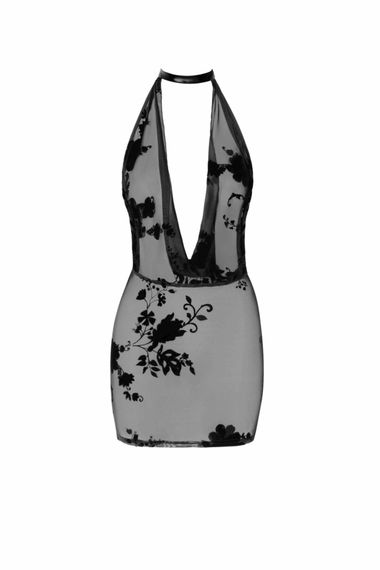 Сукня Noir Handmade F313 Mythos, L, black, прозора, міні, відкрита спина, декор зі стразів | Зображення 4