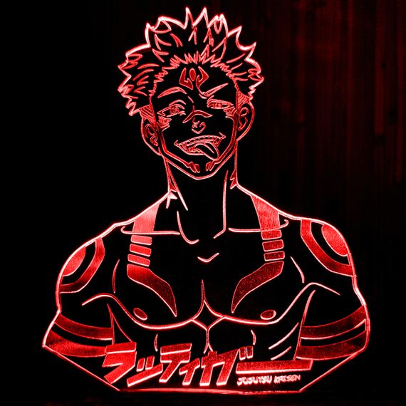 Акриловий світильник-нічник Ремен Сукуна (Магична Битва) червоний tty-n000998