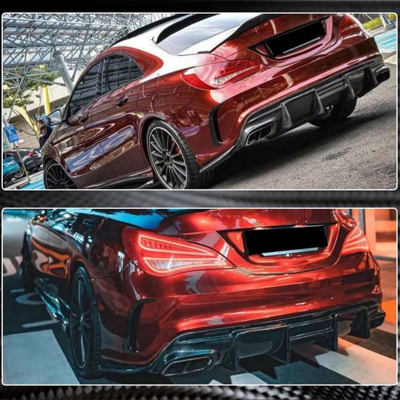 Диффузор заднего бампера V1 для AMG-Line / CLA45 AMG, Карбон для Mercedes CLA C117 2013-2019 гг | Зображення 4