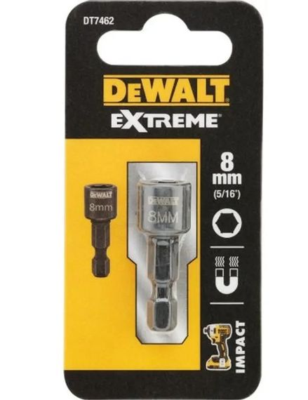 Головка торцева ударна DeWalt EXTREME Impact магнітна шестигранна 1/4" 8 мм (DT7462)
