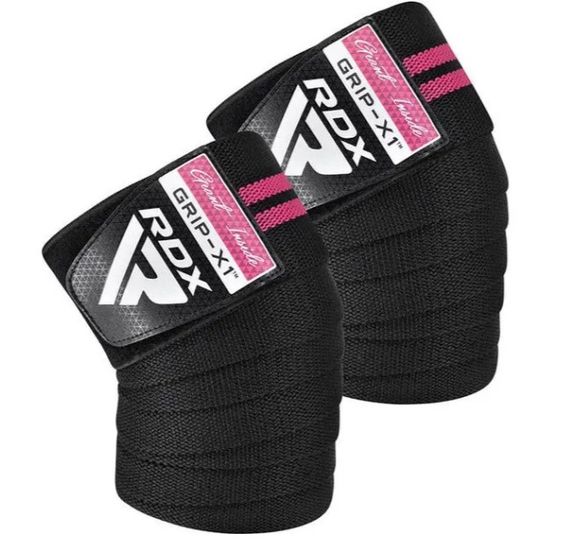 Бинти на коліна RDX GYM KNEE WRAP R11 BLACK/PINK (WAH-KR11BP)