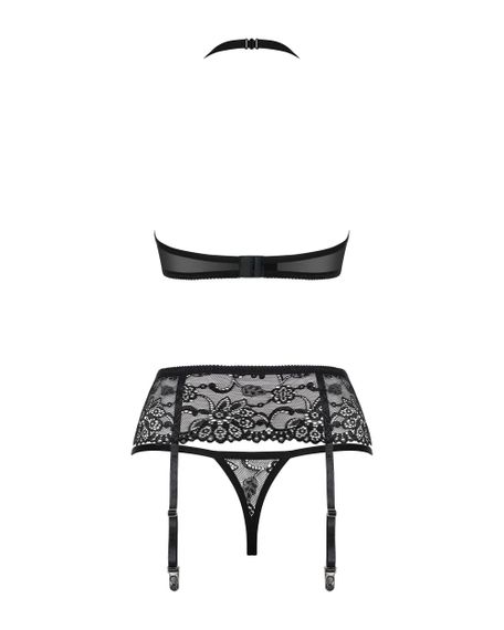 Комплект білизни з поясом для панчіх Obsessive 838-SEG-1 set Чорний S/M | Зображення 4