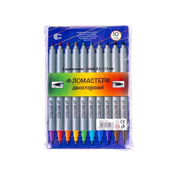 Дитячі Фломастери "Двосторонній" COLOR-IT 108-10F 10 кольорів | Зображення 2