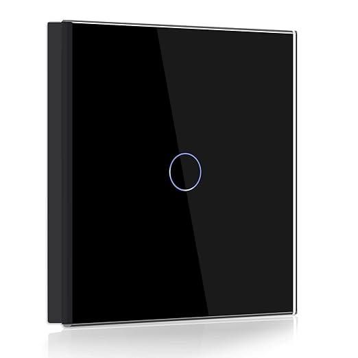 Вимикач сенсорний BSEED, 1 група, 1 смуга, вимикачі з панеллю із загартованого скла та світлодіодним ін.