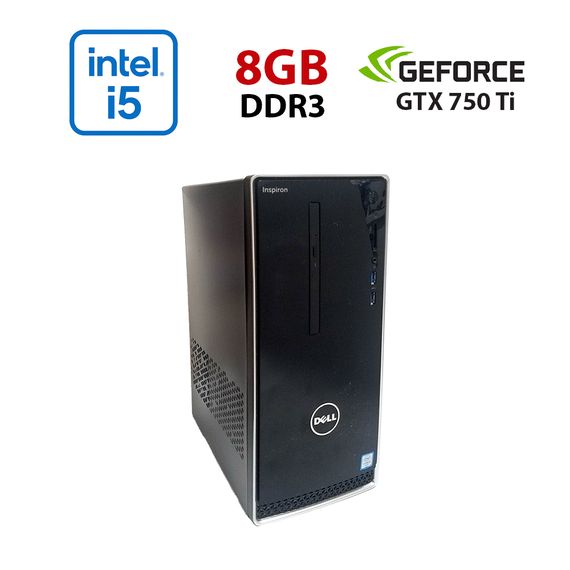 Ігровий ПК Dell Inspirion 3650 / Intel Core i5-6500 (4 ядра 3,2 - 3,6 ГГц) / 8 ГБ DDR3 / 512 ГБ SSD / nVidia GeForce GTX 750 Ti, 2 ГБ GDDR5, 128-біт / Wi-Fi+Bluetooth / DVD / Win 10 Home Lic б/в