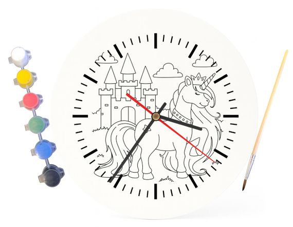 Детский набор для творчества часы раскраска Сказочный Единорог 30 см (Г0184) | Зображення 3