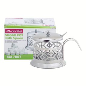 Сахарница 200ml из стекла и нержавеющей стали
