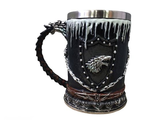 Кружка Чашка Келих Гра Престолів Зима Близько Winter is Coming Stark Game Of Thrones 3D Нержавіюча Сталь | Зображення 5