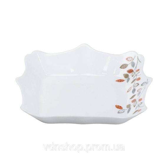 Столовий сервіз порцелянових квадратних тарілок на 6 персон 24 предмети білий HP23405 | Зображення 1