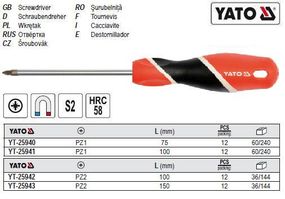 Викрутка викрутка хрестова POZIDRIV PZ1 l=100 мм YATO-25941