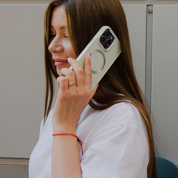 TPU чохол Bonbon Metal Style with MagSafe для Apple iPhone 16 Pro (6.3") Білий / White | Зображення 2