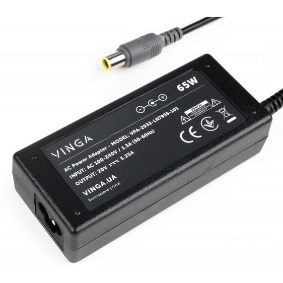 Блок живлення до ноутбуку Vinga Lenovo 65W 20V 3.25А 7.9*5.5 (VPA-2032-LN7955-101) | Зображення 1
