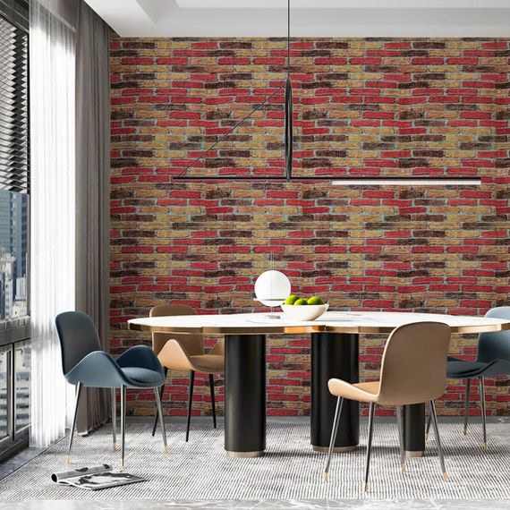 Самоклеюча 3D панель під бежево-коричневу катеринославську цеглу 20000x700x3мм SW-00001357 | Зображення 7