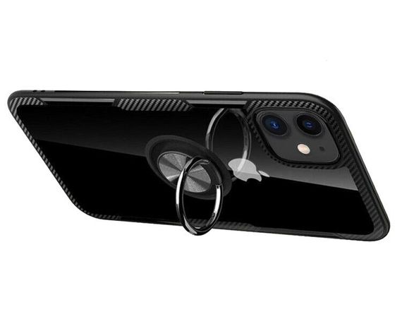 Чехол Primolux Ring Magnetic Stand для Apple iPhone 11 - Black | Зображення 1