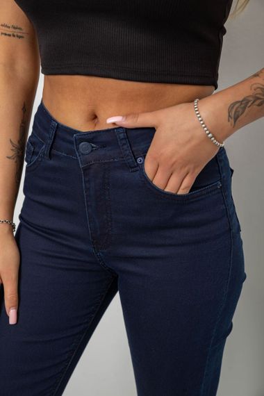 Джинси жіночі однотонні Skinny, колір синій, 244R253-10 | Зображення 4