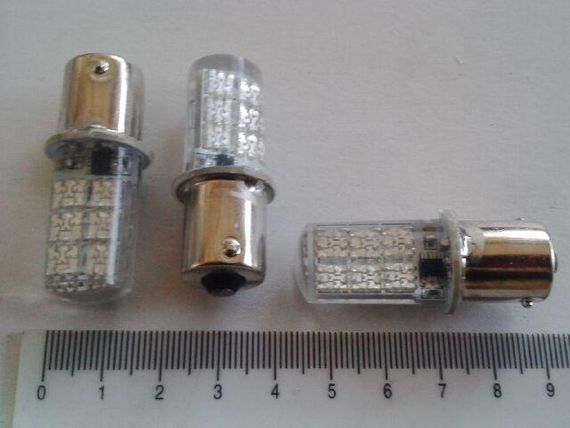 Лампа-світлодіод с/ц 12V P21W 1156 12SMD (50 х 50) у силіконі червона моргюча