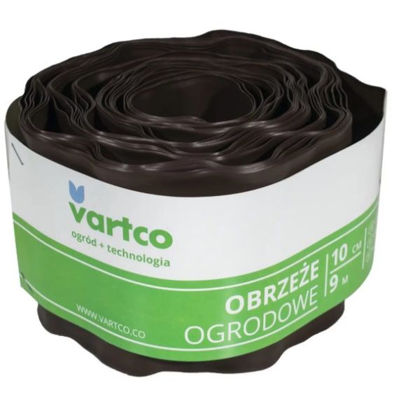 Бордюрна стрічка VARTCO 9 м х 10 см коричневий БОРЛ0004