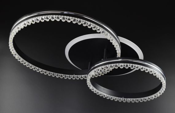 Люстра світлодіодна стельова LED світильник для квартири на стелю лед з пультом 26522 Чорний 12х40х61 см.