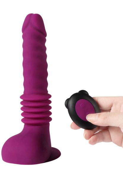 Вибратор на присоске Isaiah Thrusting Dildo фиолетовый 10 режимов вибрации Sex Aura | Зображення 4