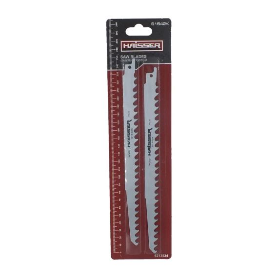 Шабельні полотна S 1542 K н-р 2шт (HS118026) HAISSER для шабельної пили, дрова, мокре дерево. До 190 мм.